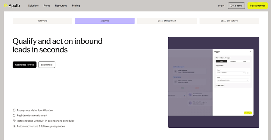 Apollo.io website homepage