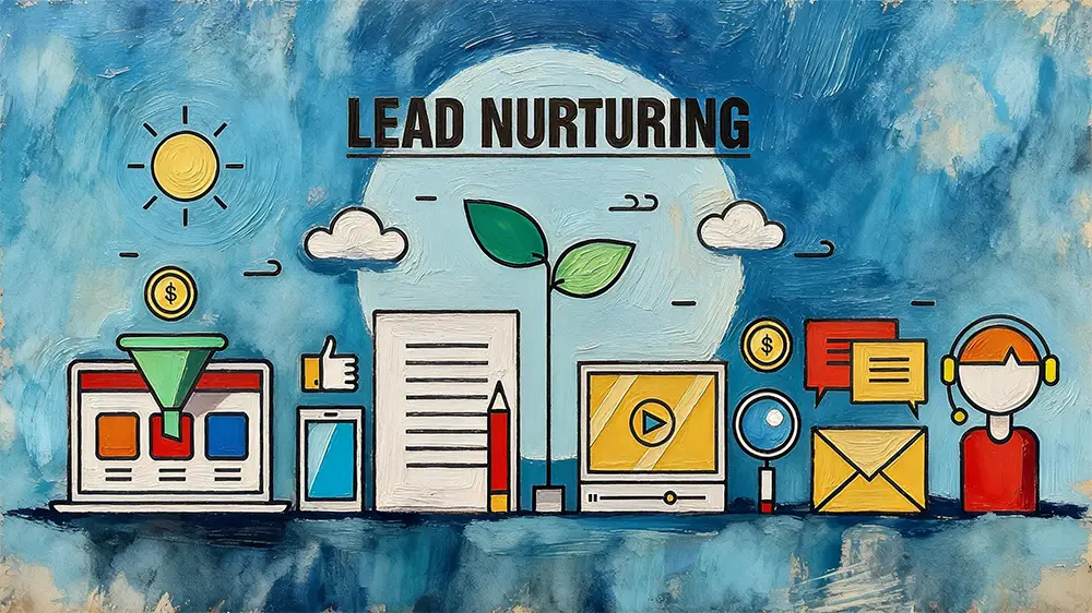 B2B lead nurturing strategies playbook covering email drip campaigns, retargeting, lead scoring, and marketing automation for small teams