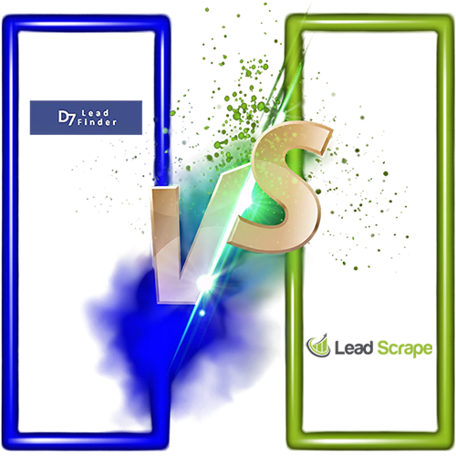 D7 Lead Finder vs Lead Scrape feature comparison showing results count, speed, and email data